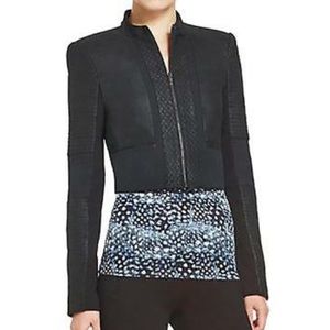 BCBGMaxAzria Black Zip Up Quilted Jacket